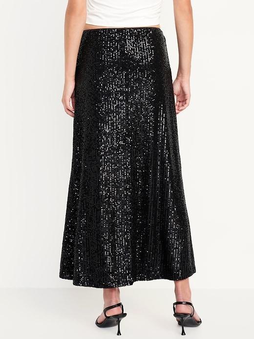 High-Waisted Sequin Maxi Skirt Product Image