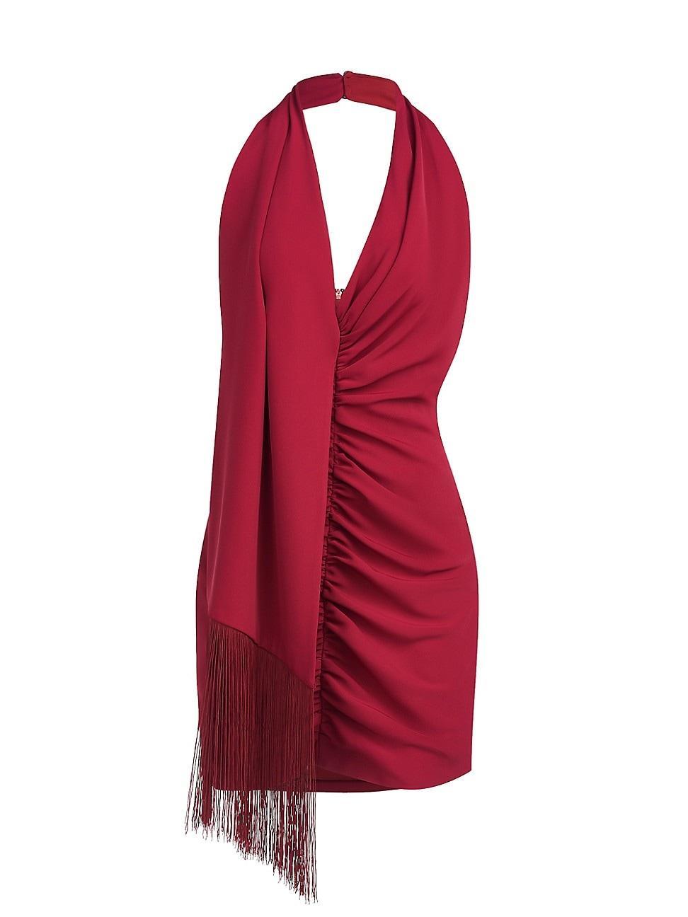 HALSTON Pamela Halter Fluid Crepe Cocktail Minidress Product Image