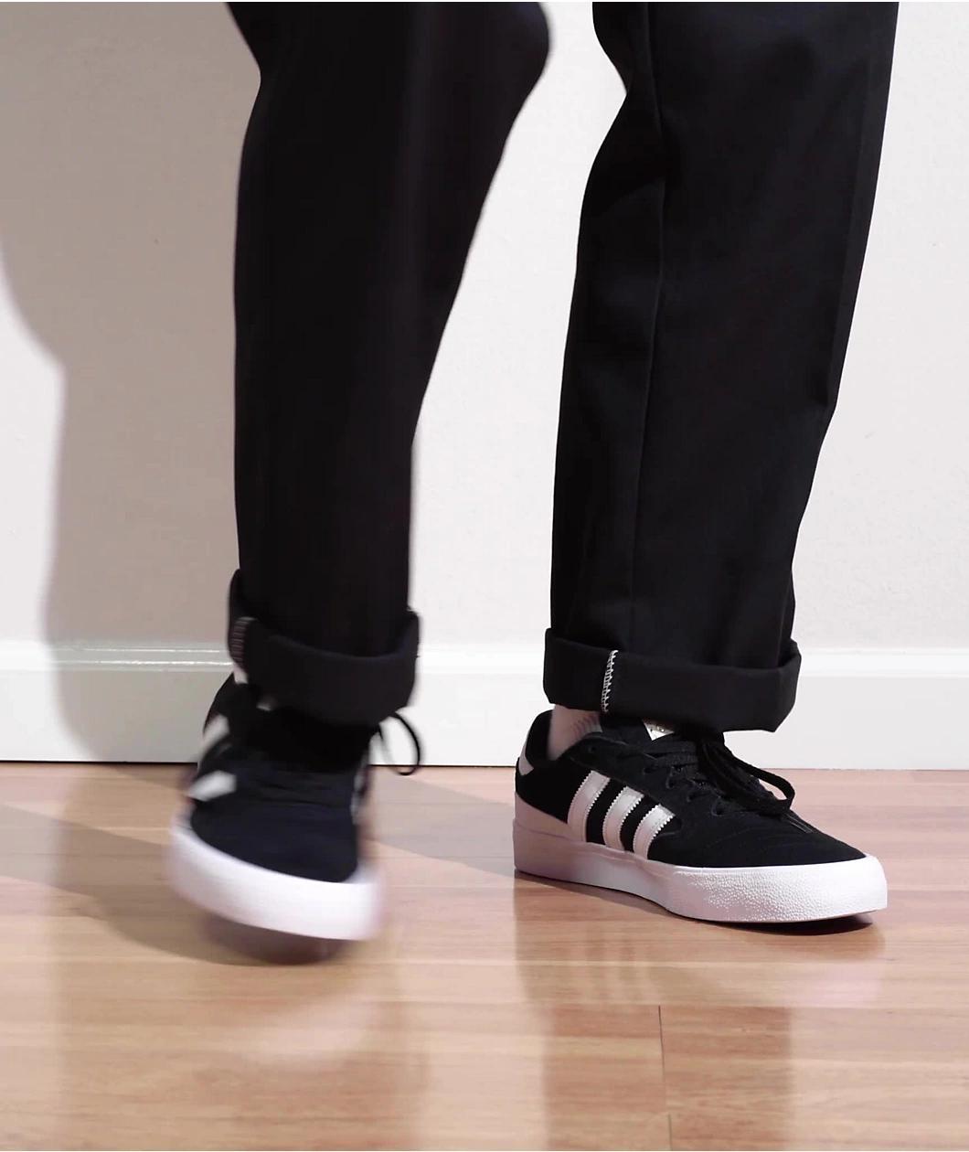 adidas Busenitz Vulc II Black, White & Gum Shoes Product Image