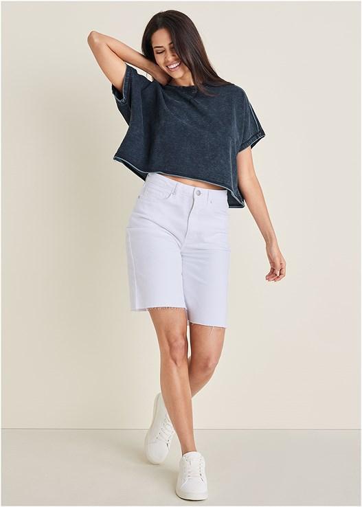 Brooke Denim Bermuda Shorts Product Image