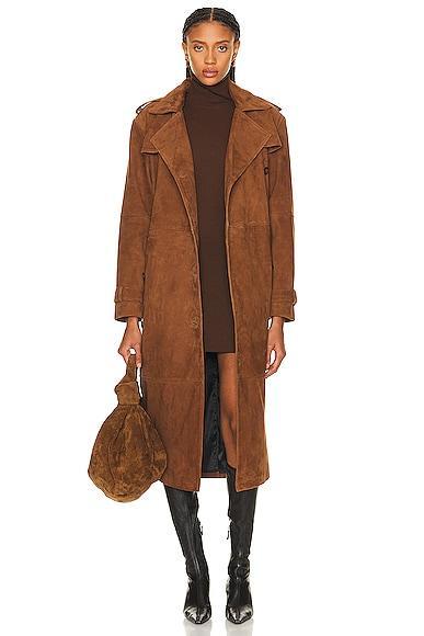 SPRWMN Suede Trench Coat Cognac. (also in M). Product Image