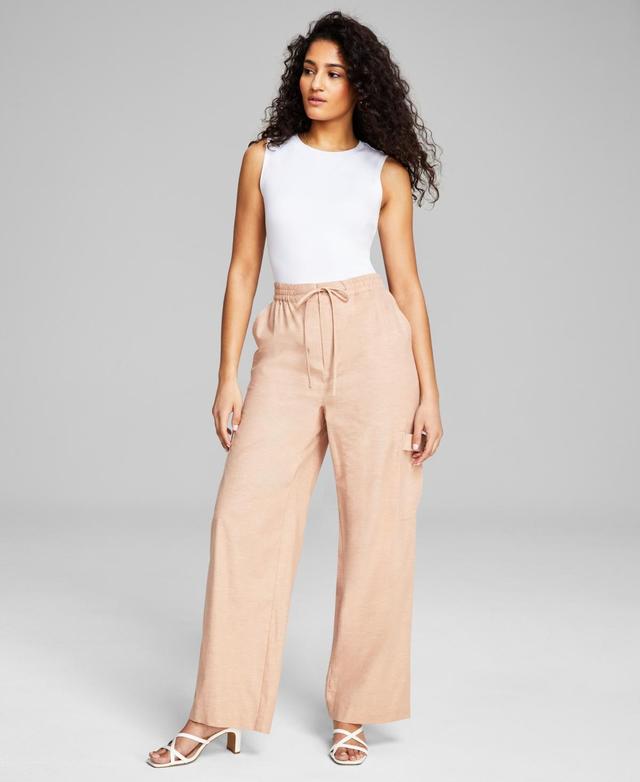 And Now This Womens Linen Blend Cargo Pants, Created for Macys Product Image