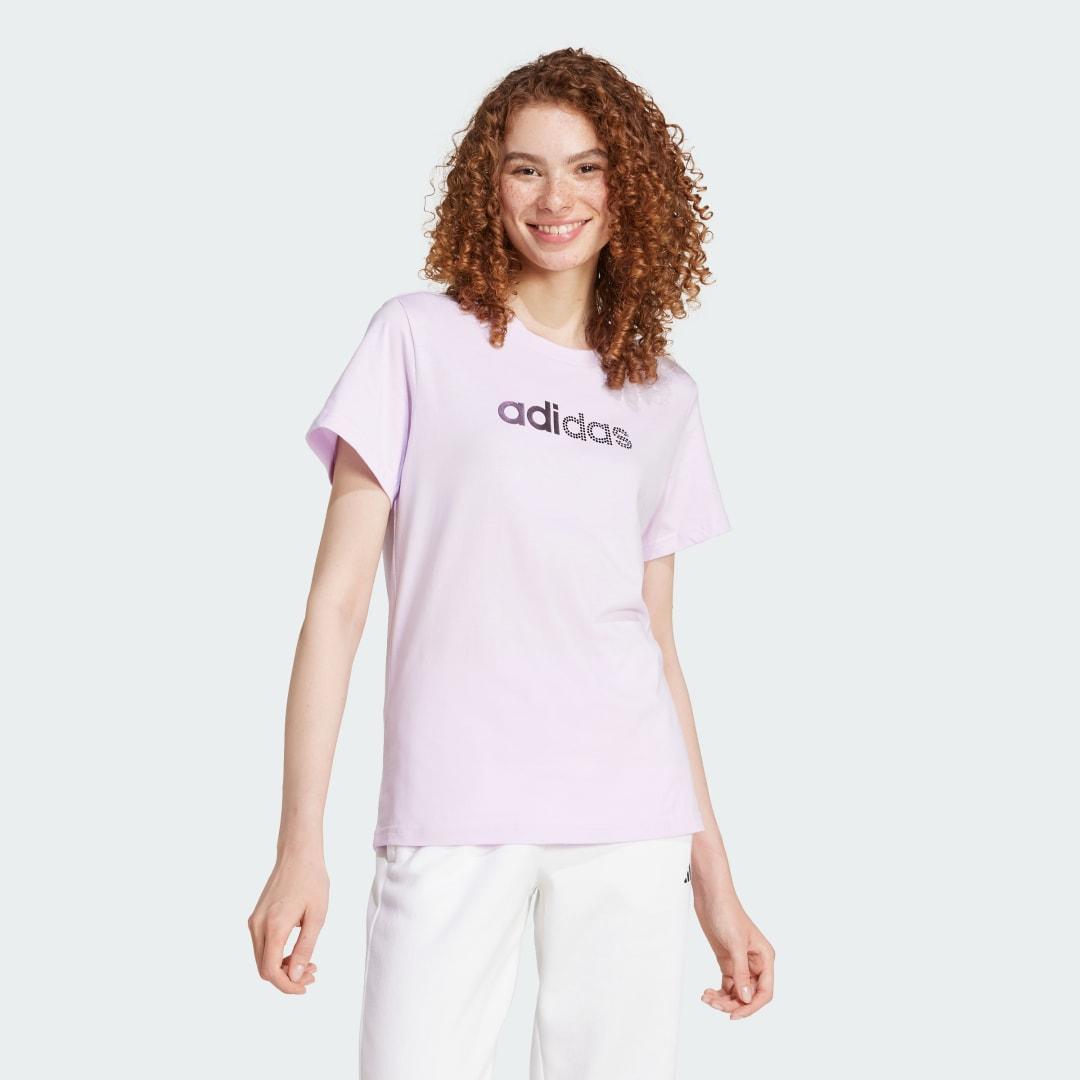 adidas Holiday Graphic Tee Ice Lavender S Womens Product Image