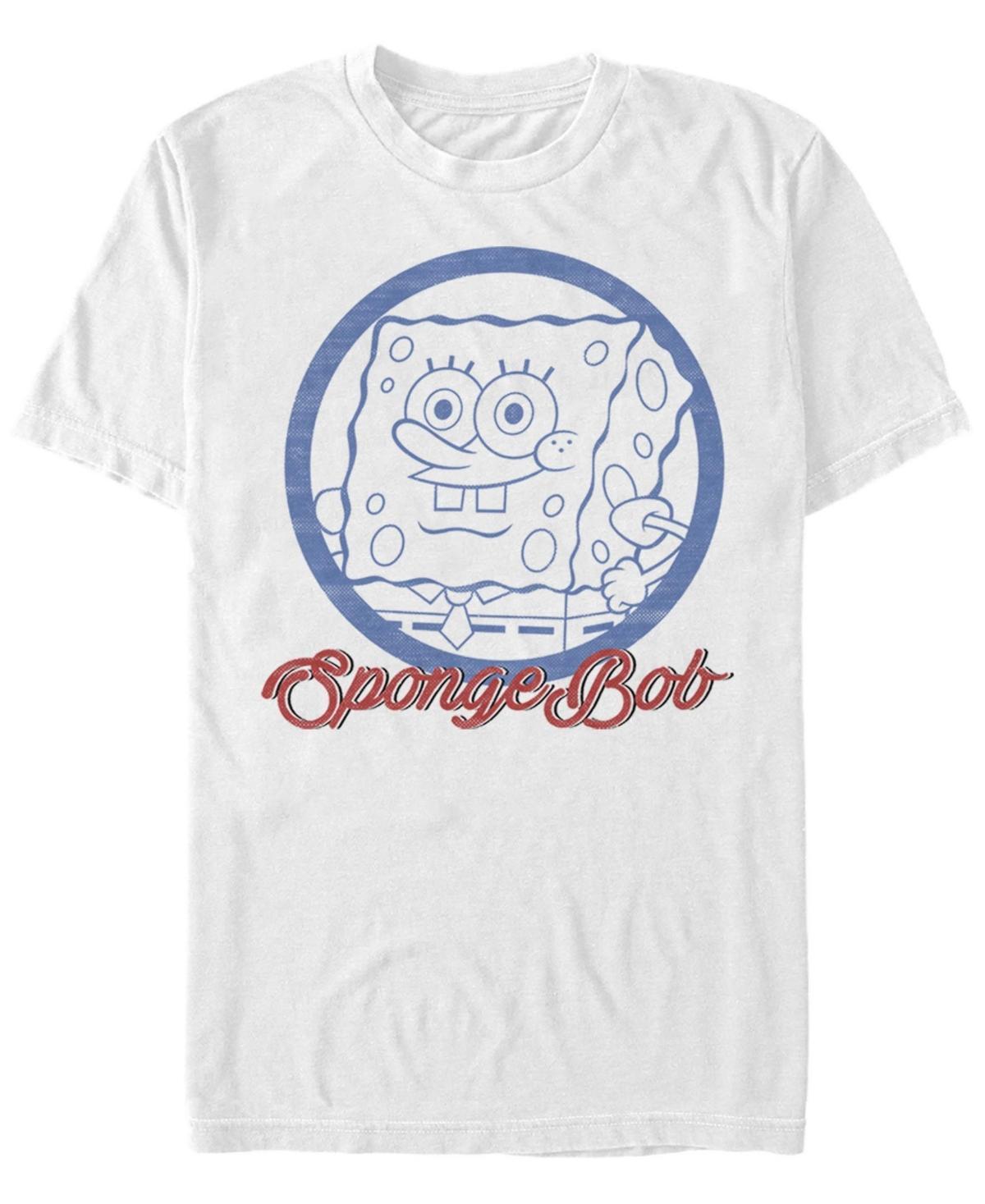 Mens Nickelodeon SpongeBob SquarePants Line Art Cursive Logo Portrait Graphic Tee Product Image