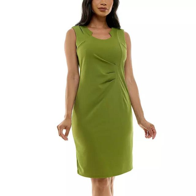 Womens Nina Leonard Envelope Neckline Sheath Midi Dress Green Branch Product Image