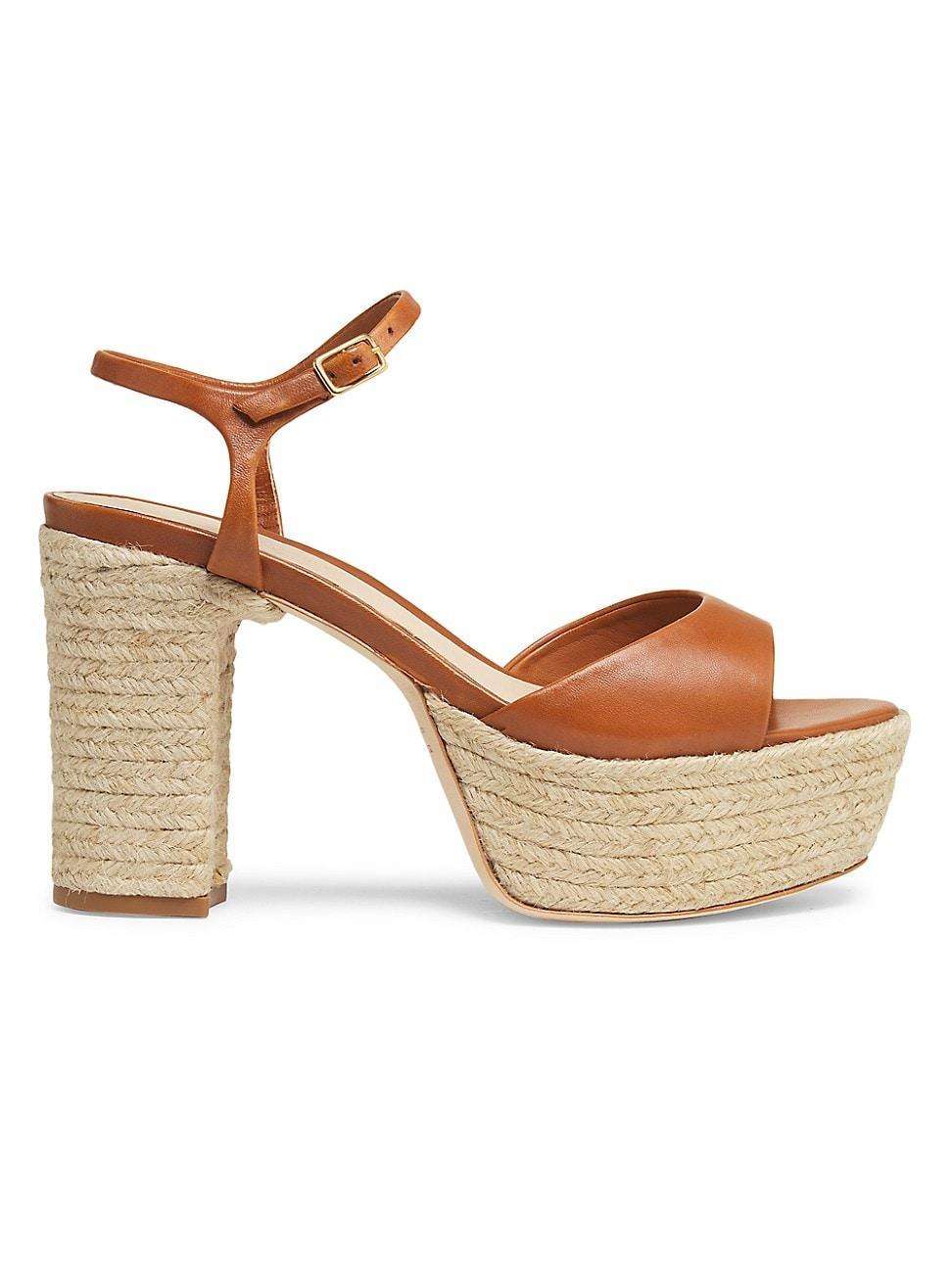 Womens 105MM Leather Platform Sandals Product Image