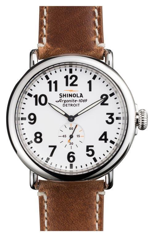 Shinola The Runwell Leather Strap Watch, 47mm Product Image