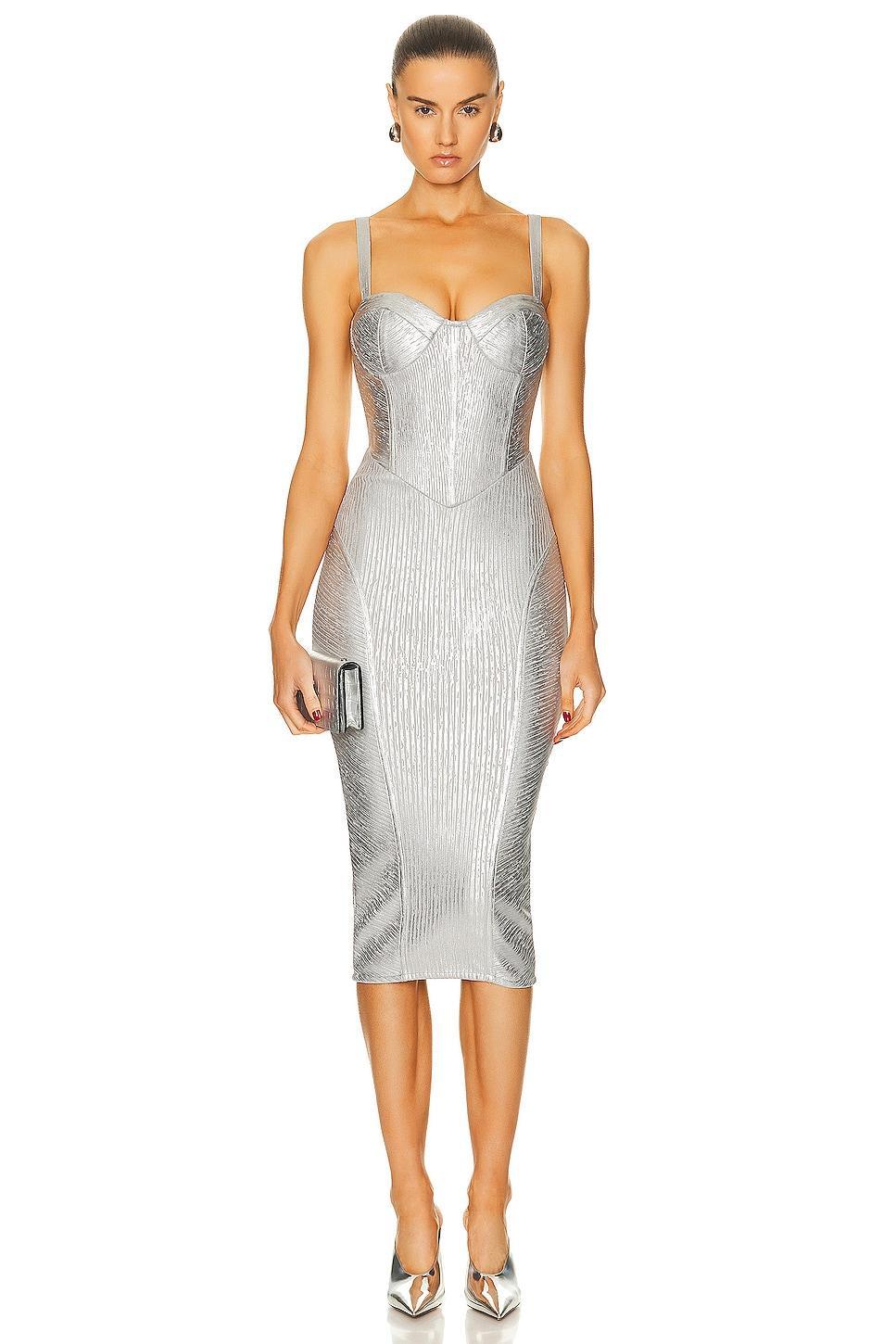 retrofete Zora Knit Dress Metallic Silver. (also in XL, XS). product image