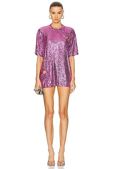 ILA Pavla Oversized Sequined Cut Out T-shirt Dress Product Image