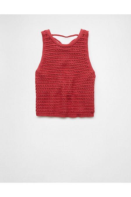 AE Lace-Up Back Sweater Tank Top Womens Product Image