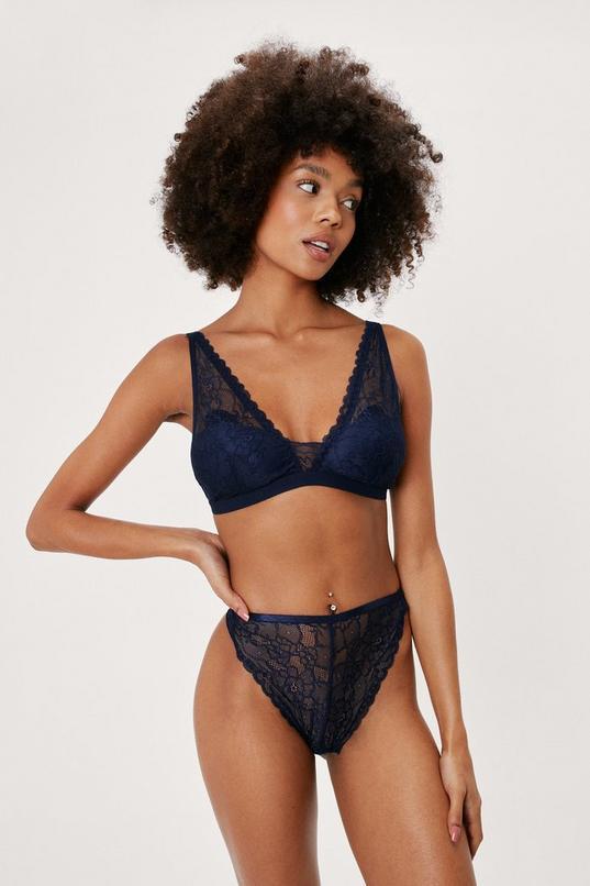 Lace Triangle Bralette Lingerie Set Product Image