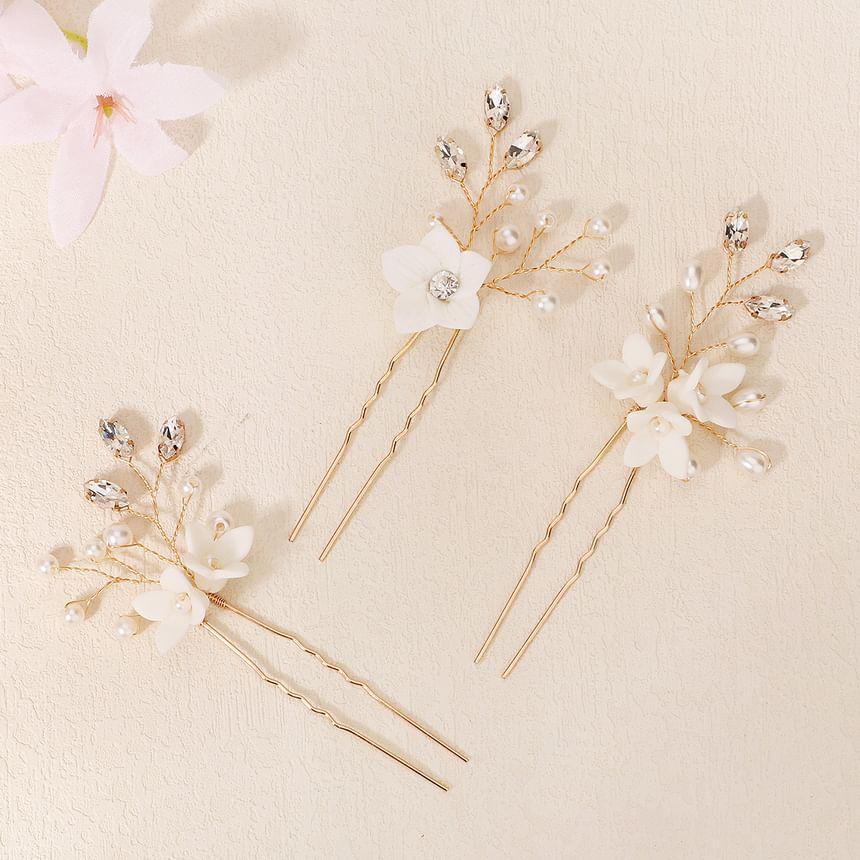 Faux Pearl Floral Headpiece Product Image