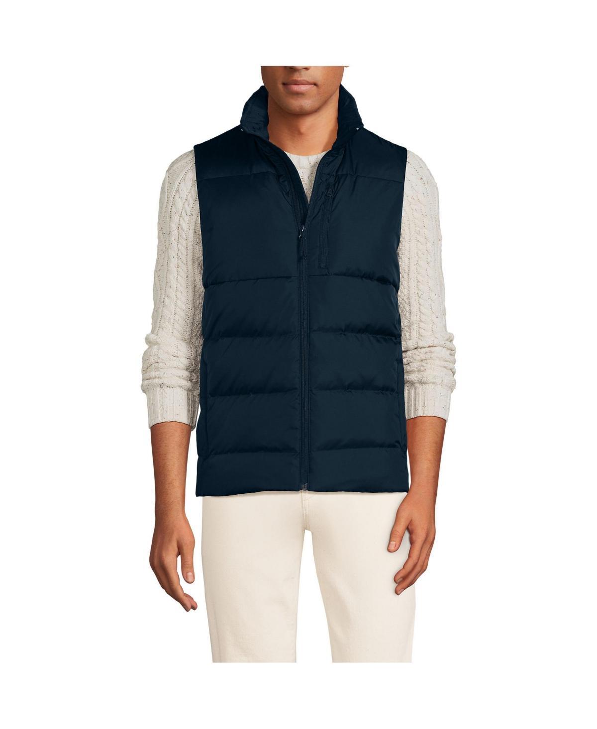 Lands End Mens Wide Channel 600 Down Puffer Vest - Black Product Image