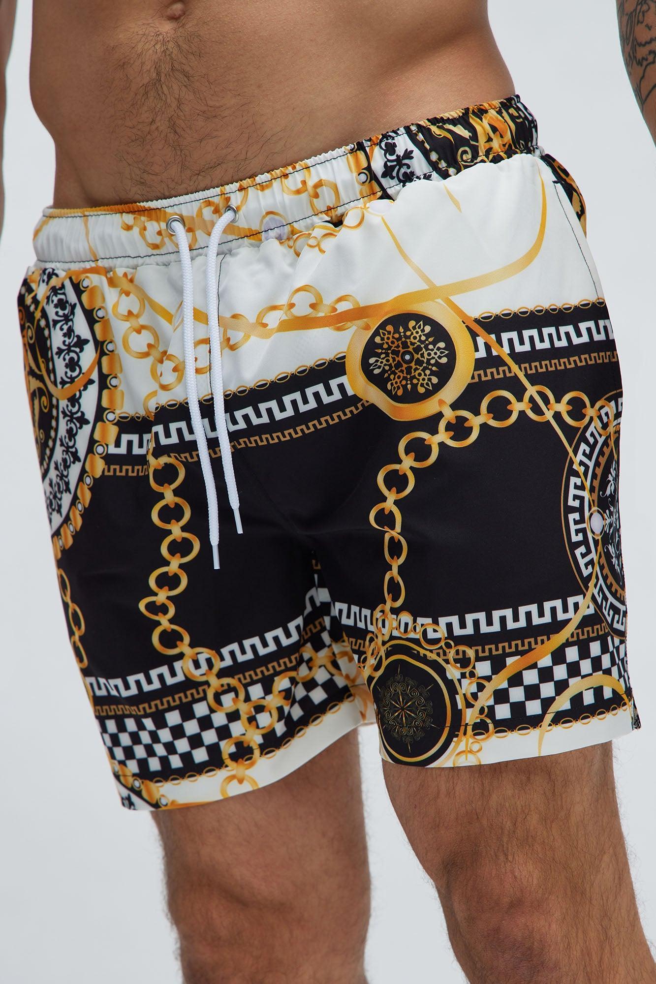 Luxury Living Swim Trunks - Black/White Product Image