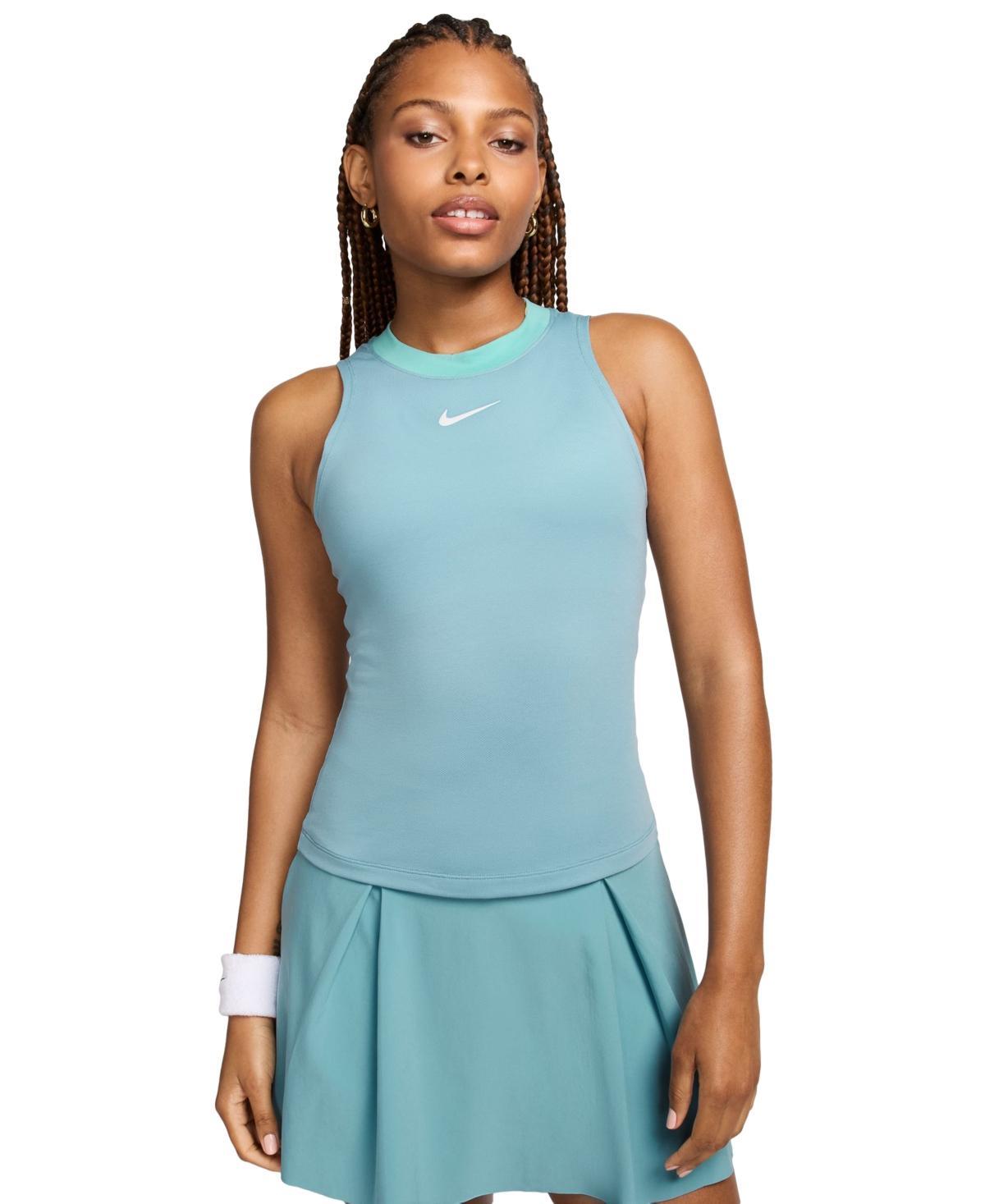 Nike Court Womens Advantage Dri-fit Tennis Tank Top - Denim Turq/green Frost product image