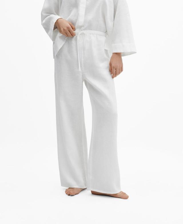 Mango Womens Linen Pajama Pants Product Image