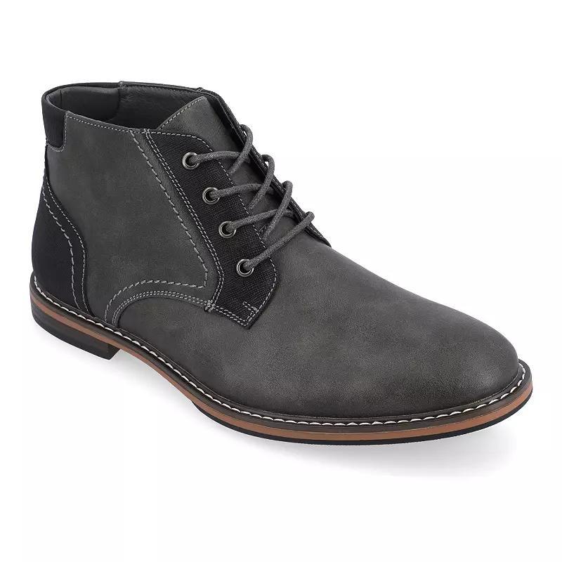 VANCE Franco Mens Plain Toe Chukka Boots Grey Product Image