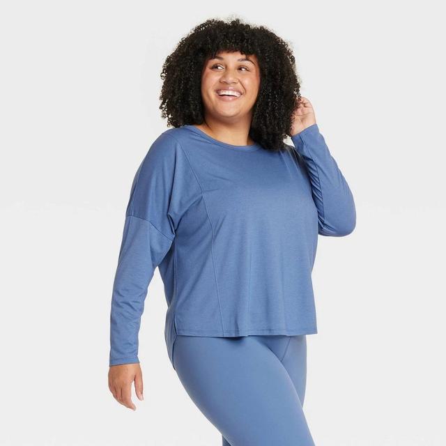 Womens Leggings-Friendly Long Sleeve Top - All In Motion Blue XXL Product Image