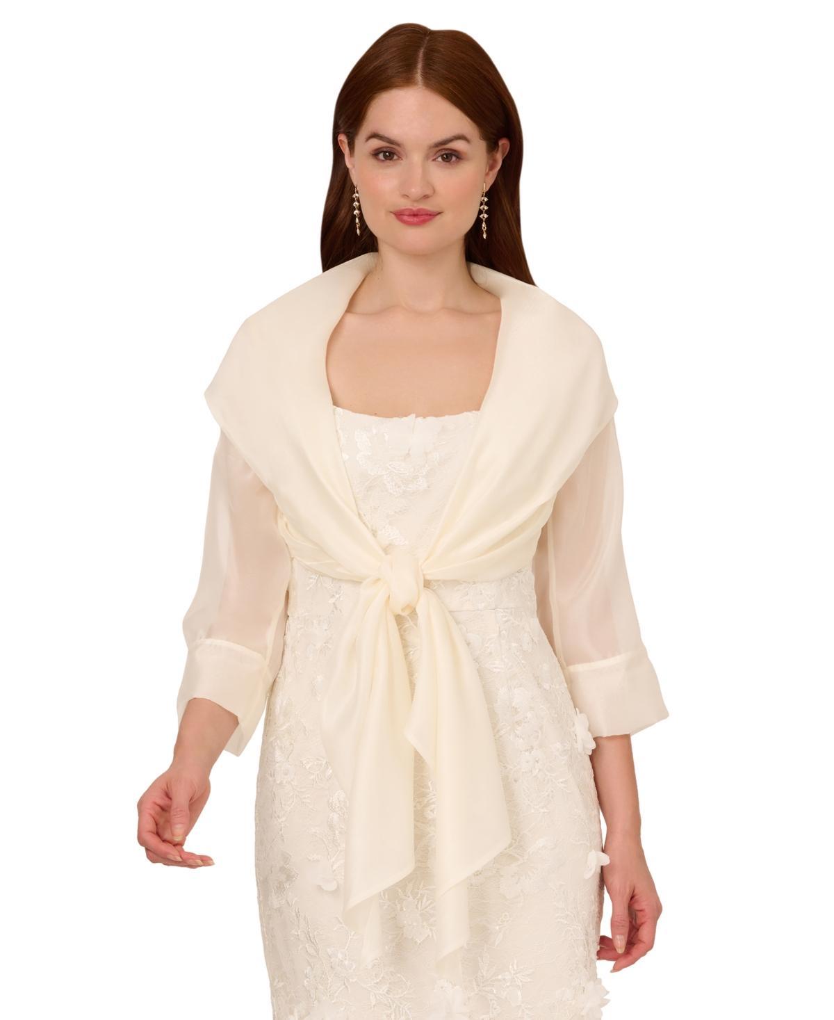 Adrianna Papell Womens Tie-Front Wrap Bolero Jacket Product Image