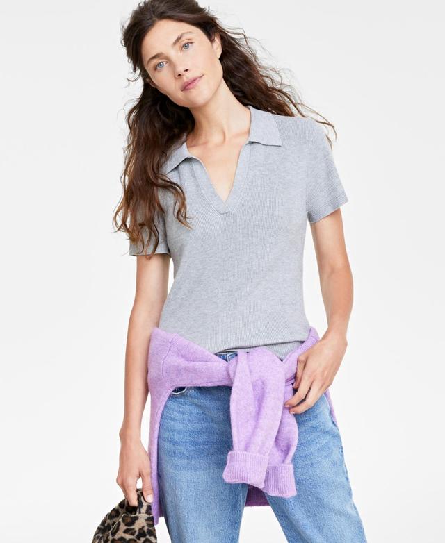 On 34th Womens Collared Short-Sleeve Sweater, Created for Macys Product Image