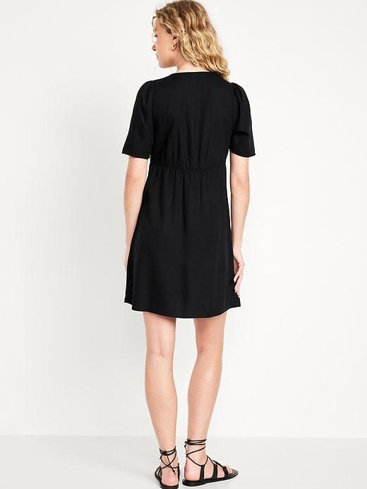 Button-Down Crepe Mini Dress Product Image