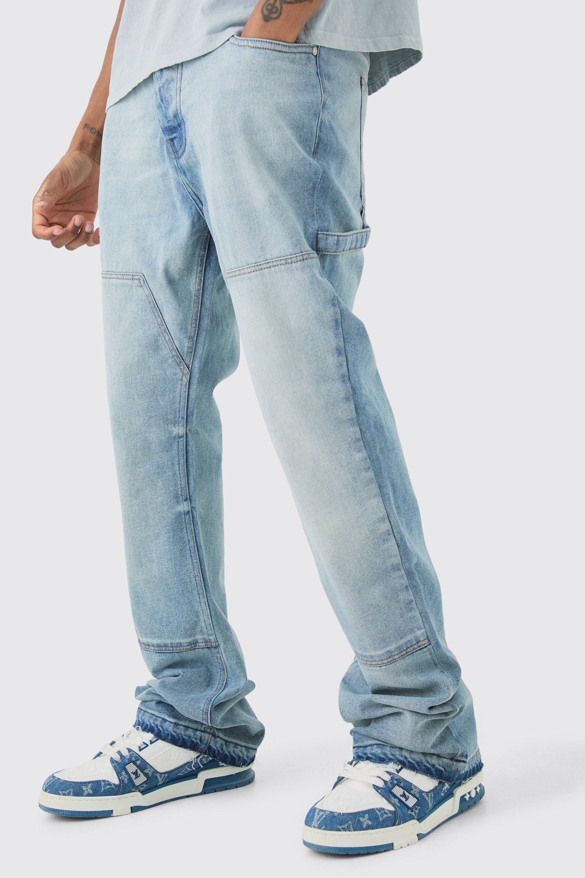 Tall Slim Rigid Flare Carpenter Jeans | boohooMAN USA Product Image