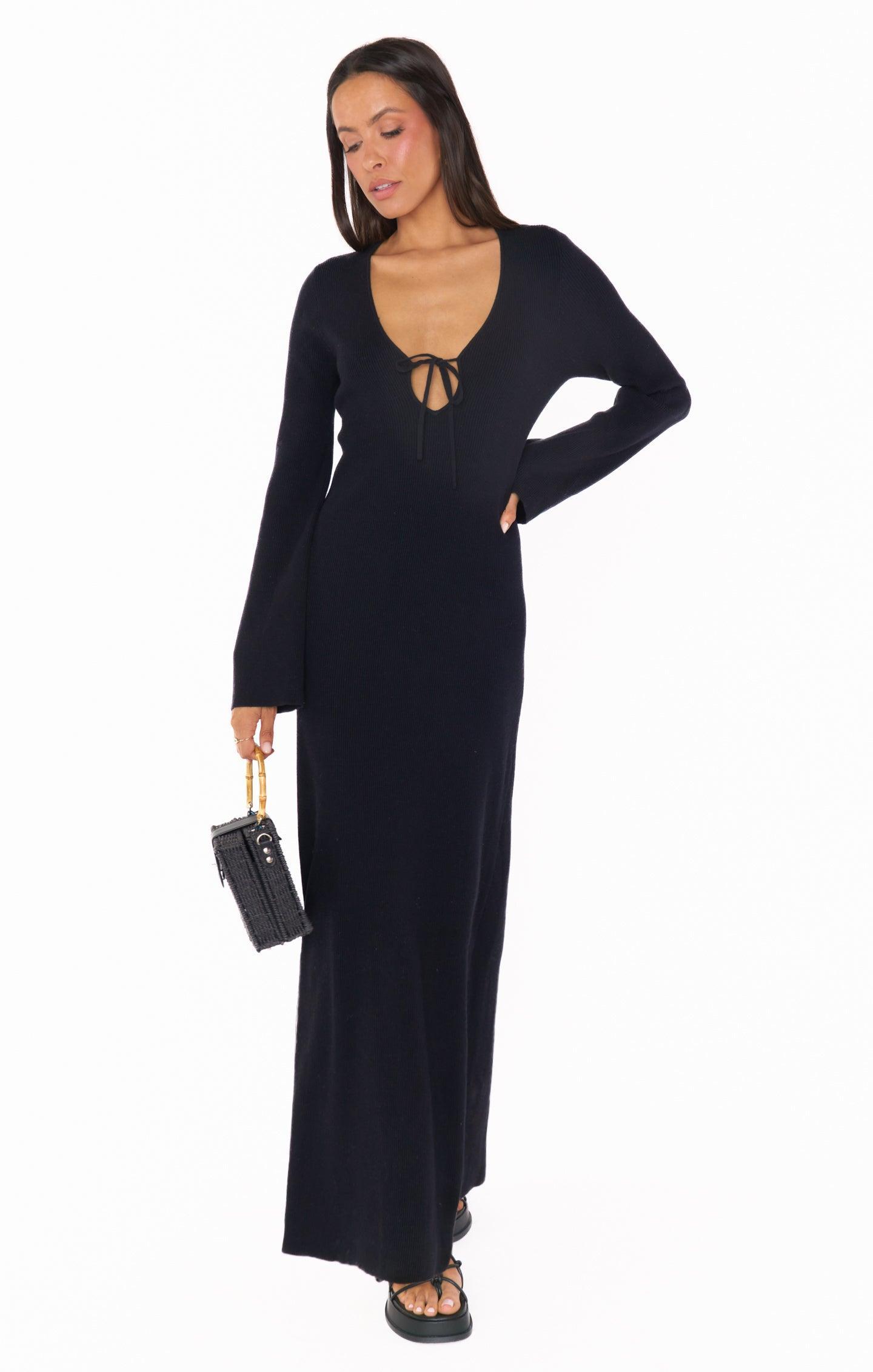 Vacay Maxi Dress ~ Black Rib Knit product image