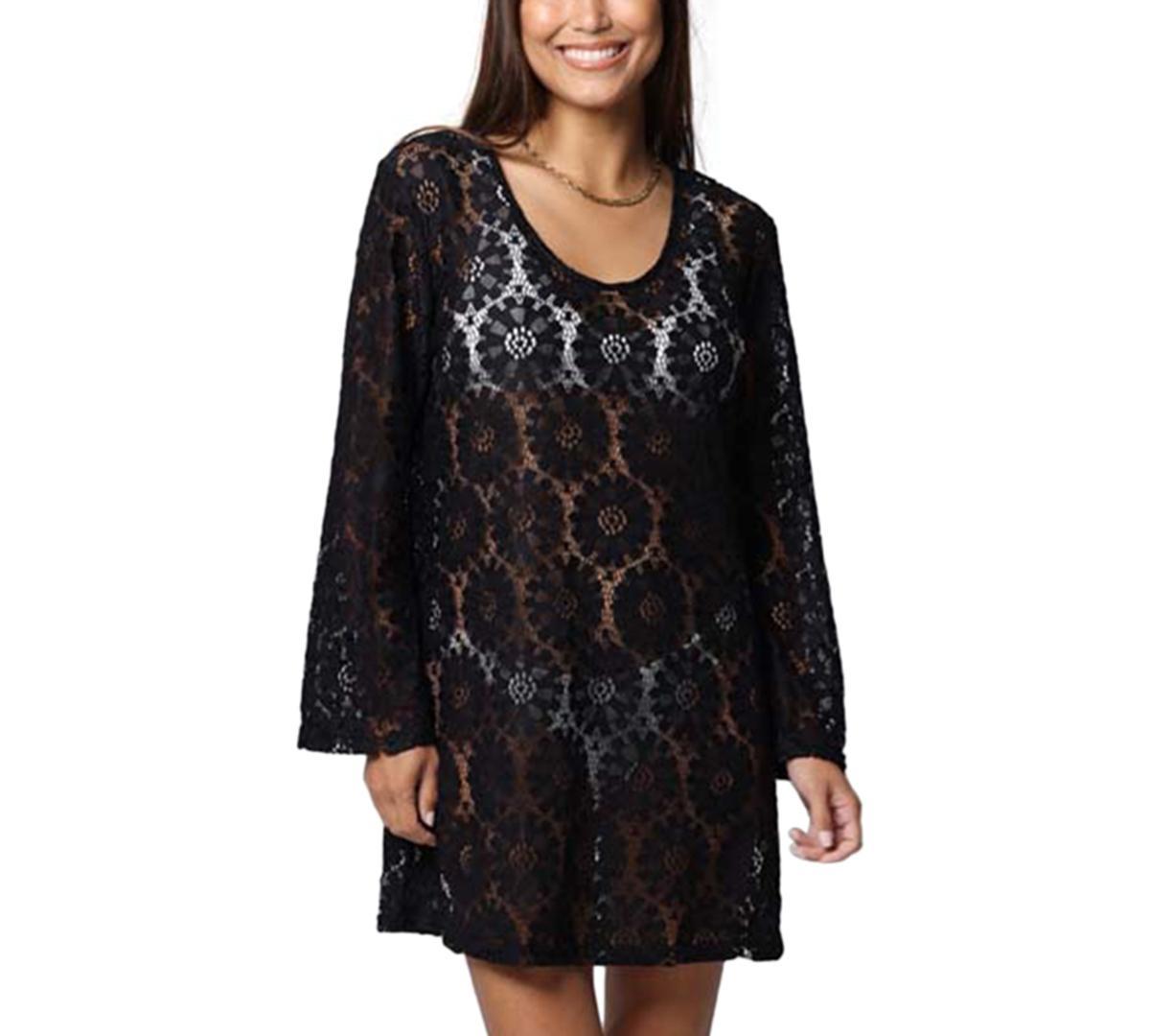 J Valdi Womens Lace Long-Sleeve Cover-Up Dress Product Image