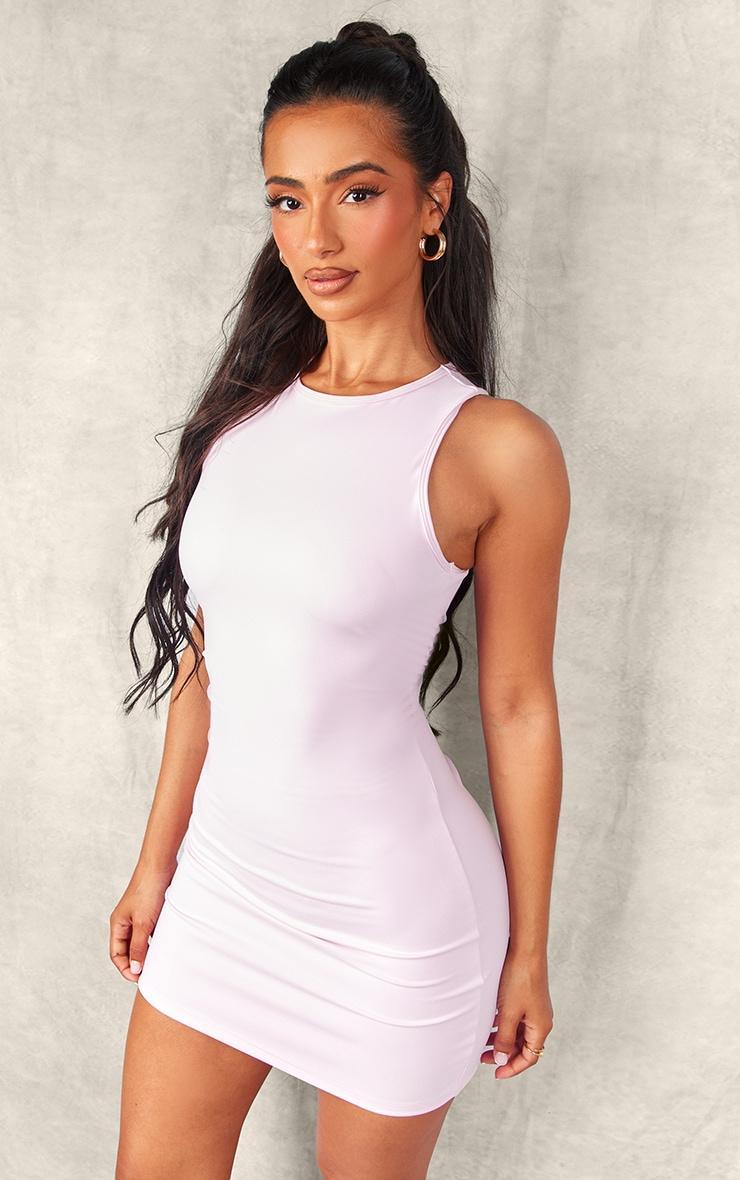 Petite Pink Snatched Sculpt Racer Bodycon Dress product image