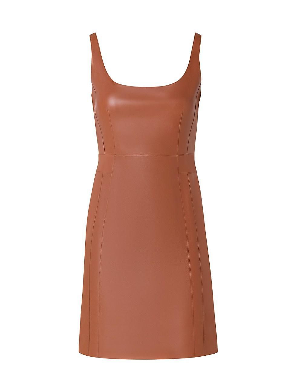 Womens Leather Sleeveless Minidress product image