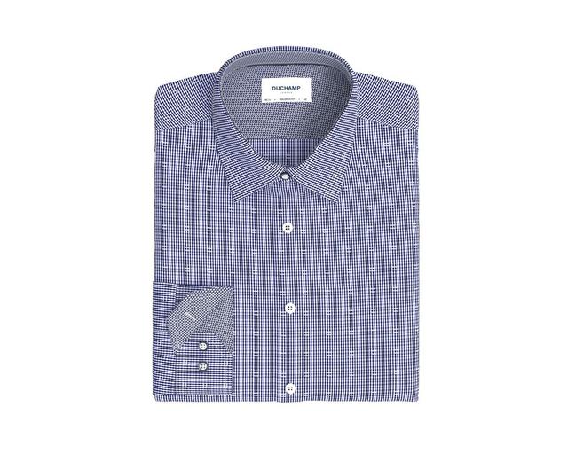 Duchamp Mens Tailored Fit Basket Weave Dress Shirt Product Image