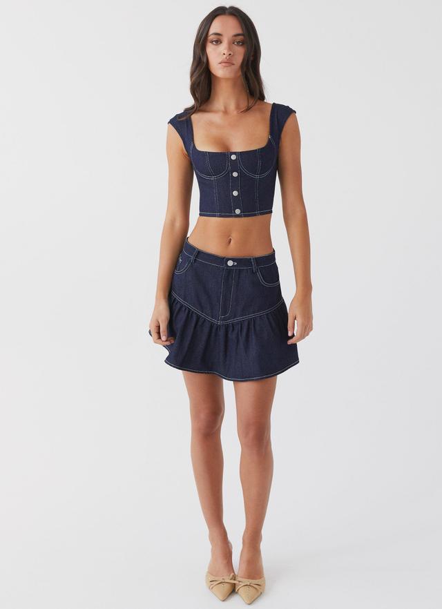 Marielle Denim Mini Skirt - Indigo Product Image