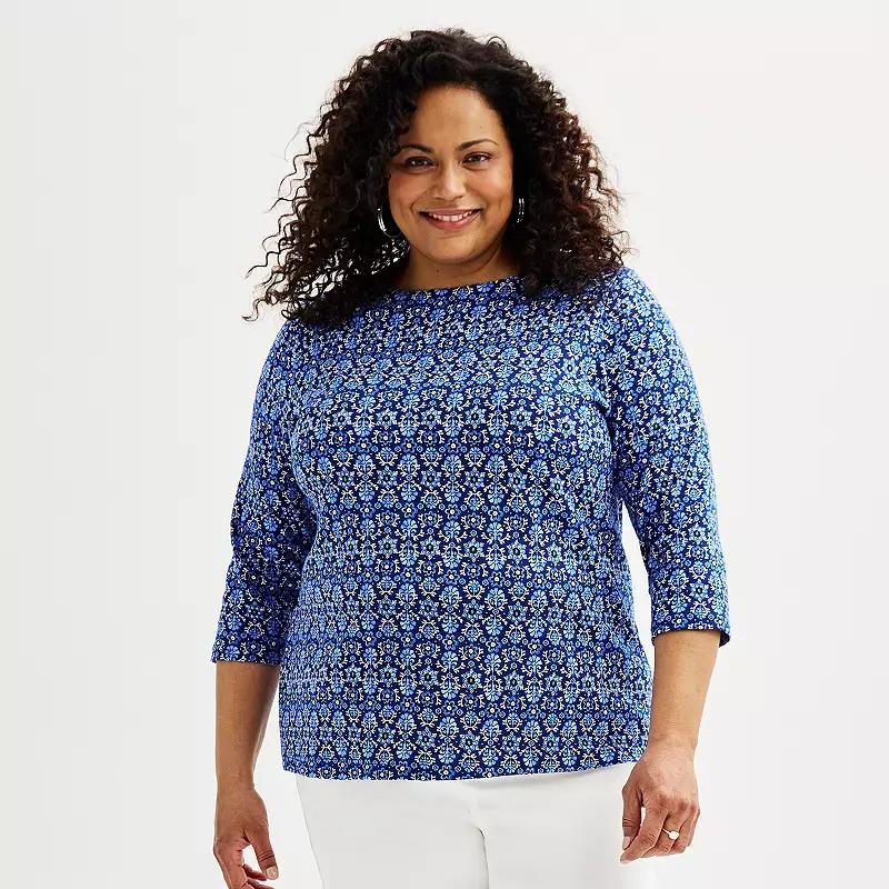 Plus Size Croft & Barrow Boatneck Top, Womens Product Image