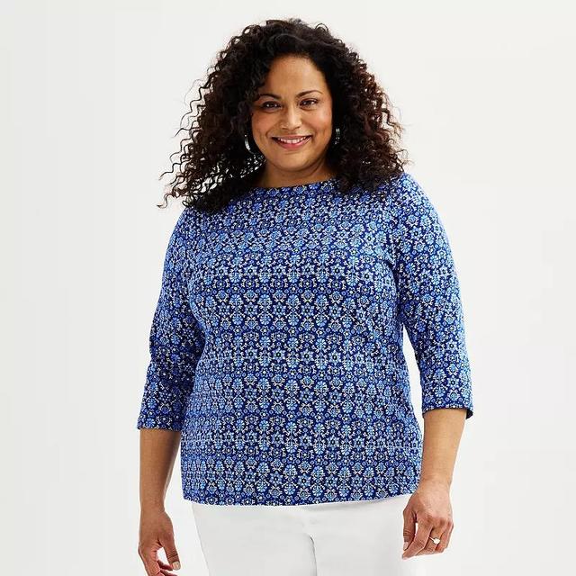 Plus Size Croft & Barrow Boatneck Top, Womens Product Image