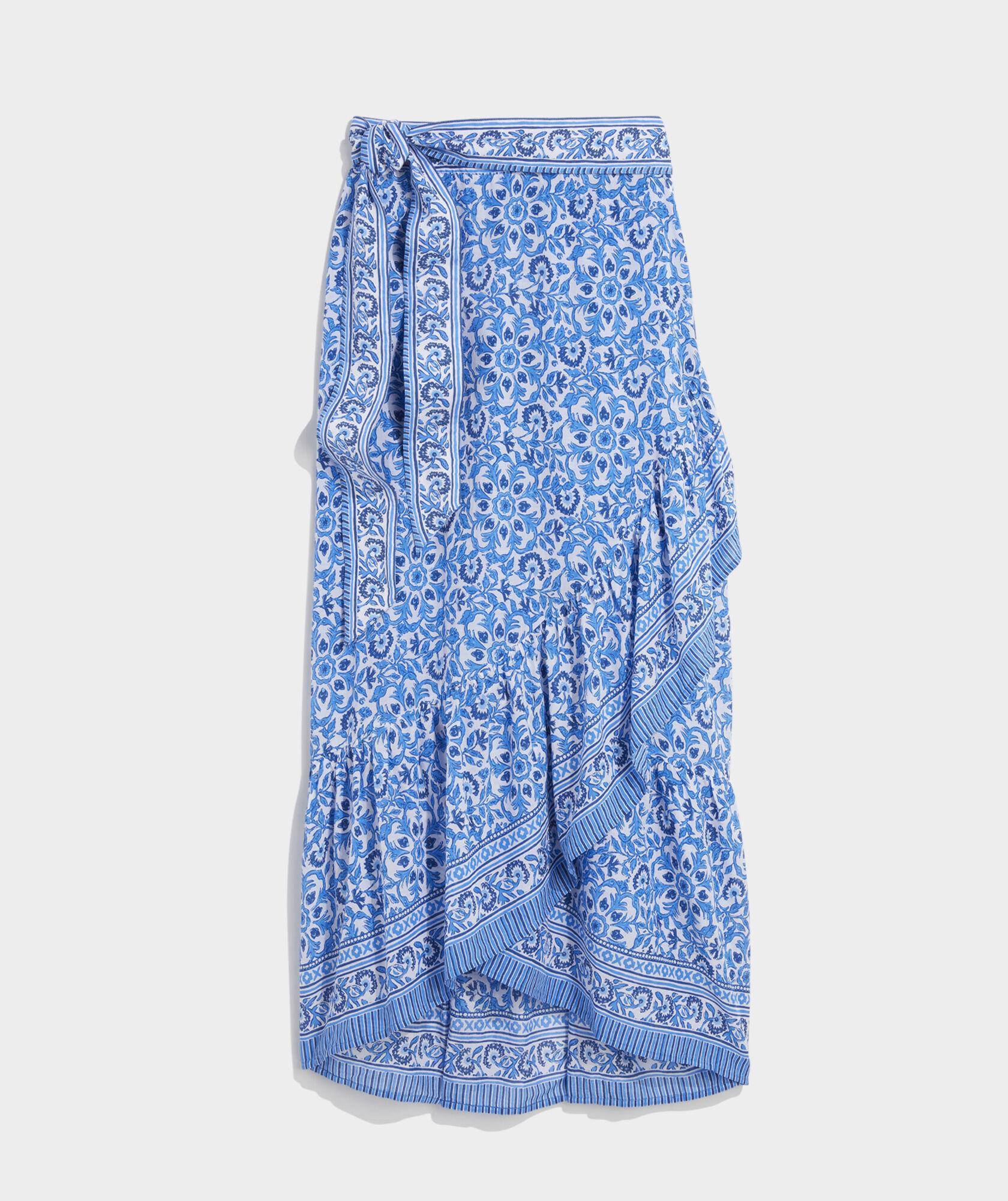 Blue Katama Tile Maxi Skirt Product Image