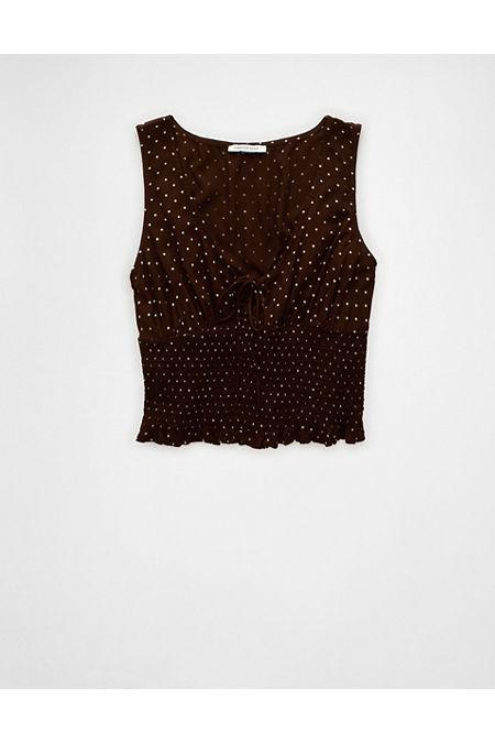 AE Smocked V-Neck Tank Top Women's Product Image