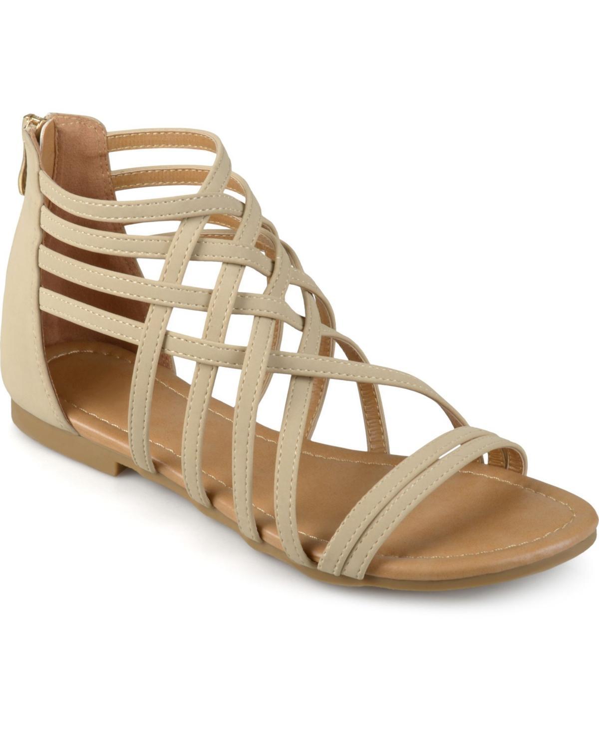 Journee Collection Womens Hanni Crisscross Strappy Flat Sandals Product Image