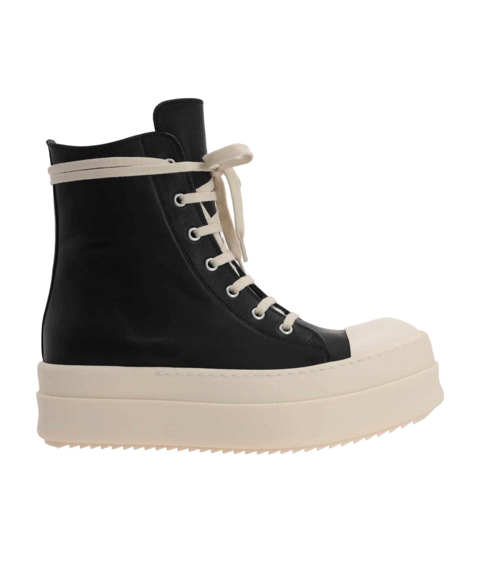 RICK OWENS Round-toe Lace-up Sneakers In Black Product Image