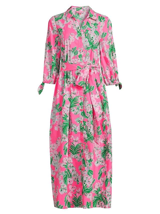 Womens Amrita Floral Cotton Midi-Shirtdress Product Image