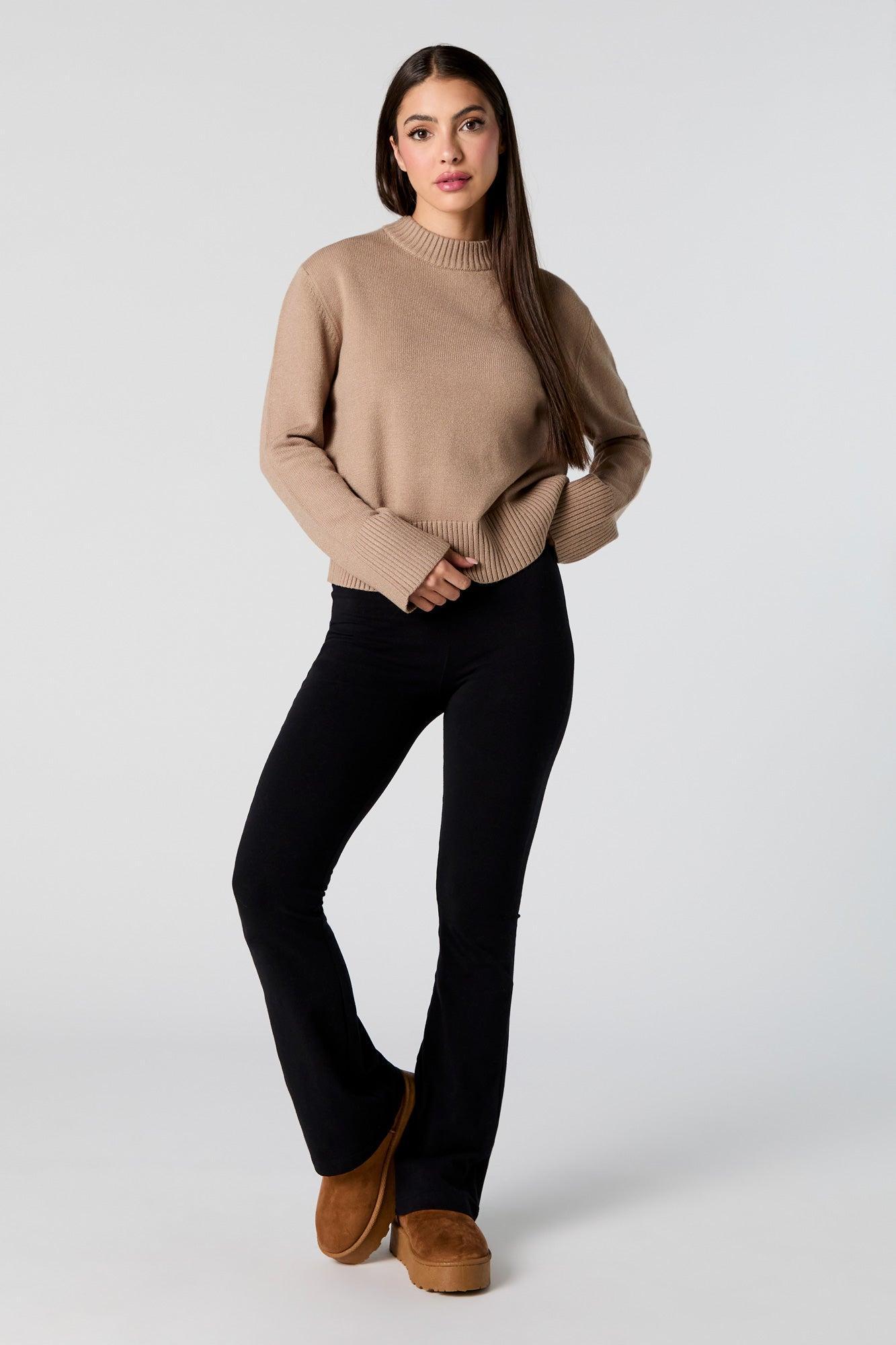 Ribbed Trim Crewneck Sweater Female Product Image