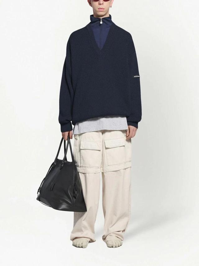 BALENCIAGA Layered Tracksuit Jacket In Blue Product Image