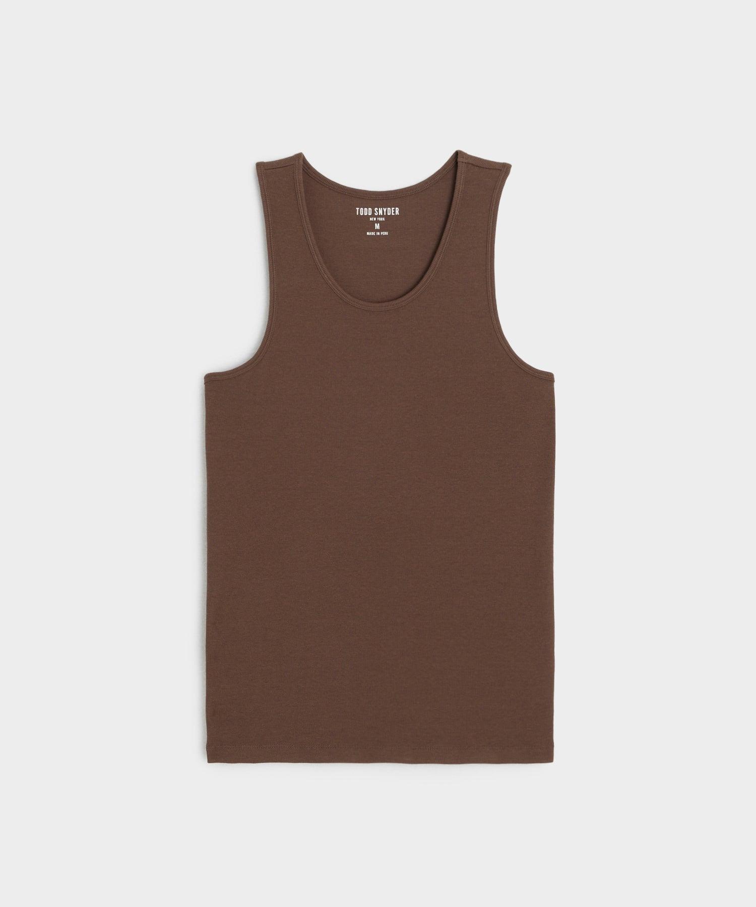 Ribbed Tank Top in Toasted Brown Product Image