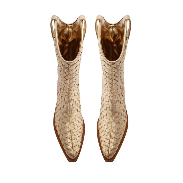 Cicera Woven Metallic Leather Bootie Product Image