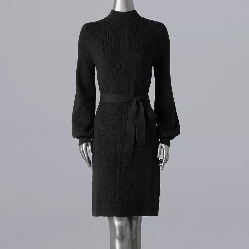 Womens Simply Vera Vera Wang Tie Waist Sweater Dress product image