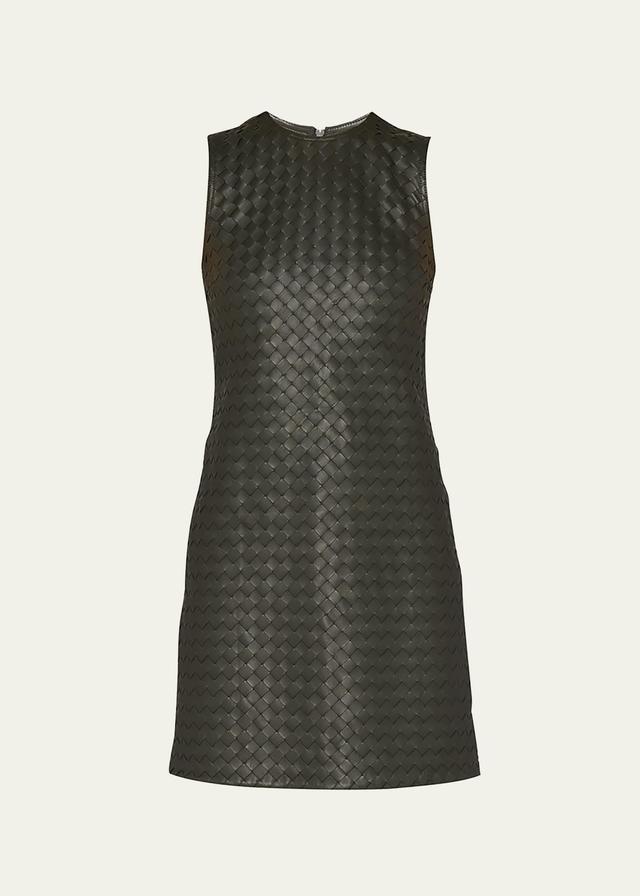 Womens Intrecciato Leather Sheath Dress Product Image