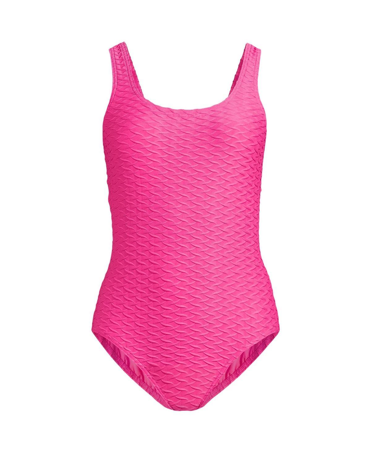 Women's Chlorine Resistant Texture High Leg Soft Cup Tugless Sporty One Piece Swimsuit Product Image