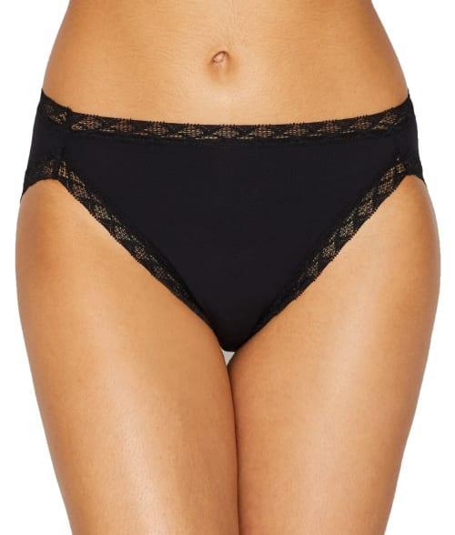 Natori Bliss Lace-Trim Cotton French-Cut Brief Underwear 152058 Product Image