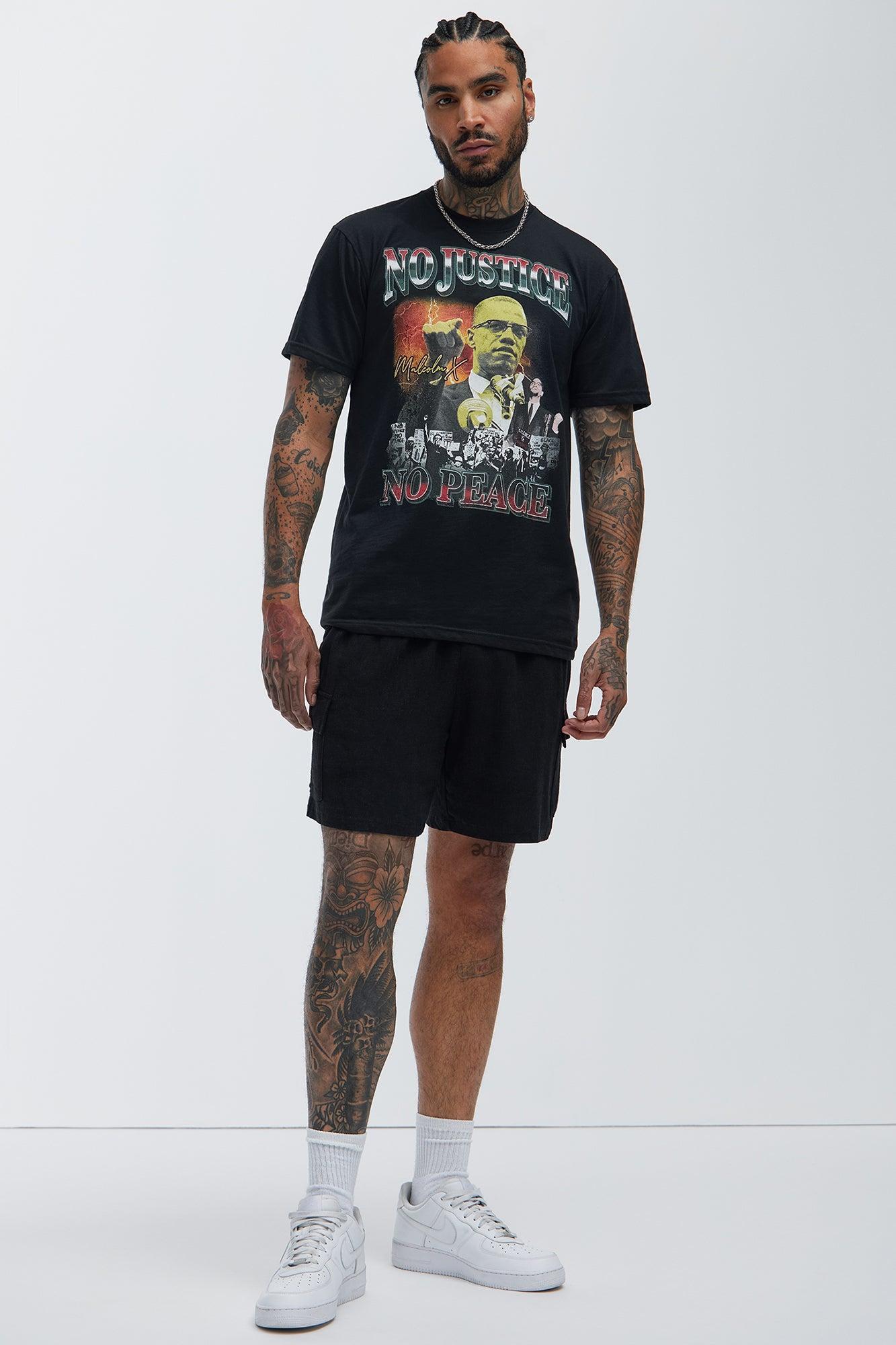 Malcom X No Peace Short Sleeve Tee - Black Product Image