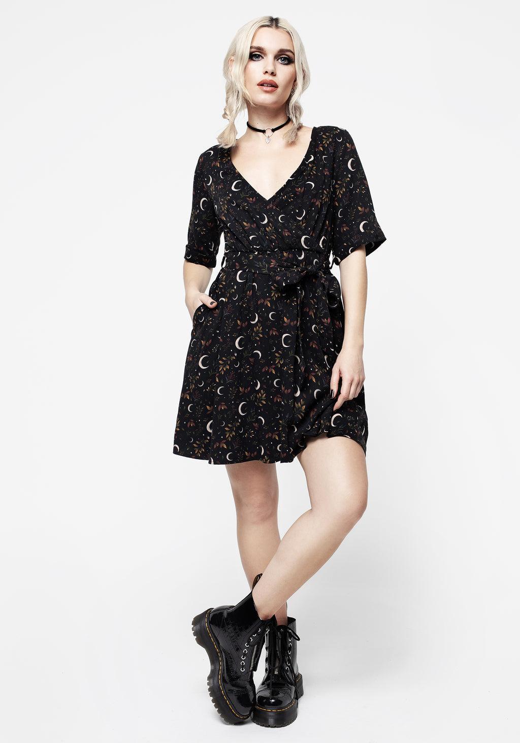 Sickle Moon Mini Wrap Dress Product Image