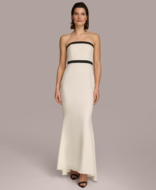 Women's Contrast-Trim Strapless Gown Product Image